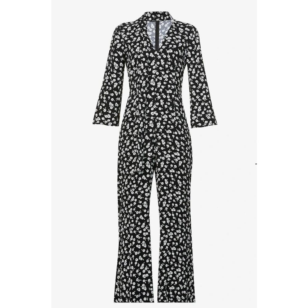 Rixo Women's Ashley Dainty Floral Print Jumpsuit, Size Sm, In Black & White